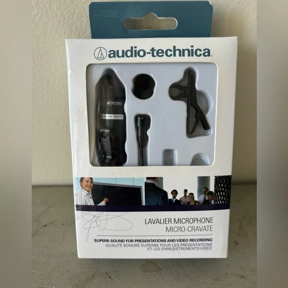 Audio-Technica ATR3350 Condenser Lavalier Microphone Wired 3.5mm New in Box